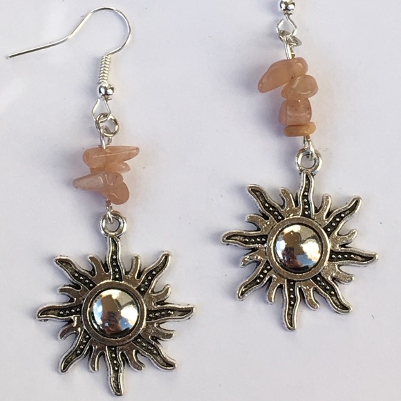 PeaceFrog Jewelry - Sunstone Sun Earrings